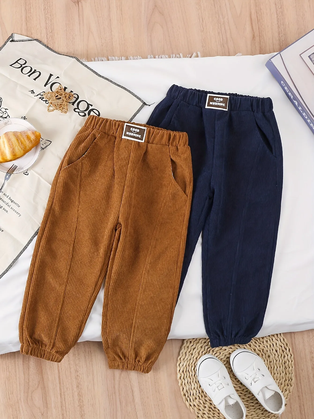 2-Pack Boy's Corduroy Jogger Pants – Stylish & Comfy Fall/Winter Essentials"