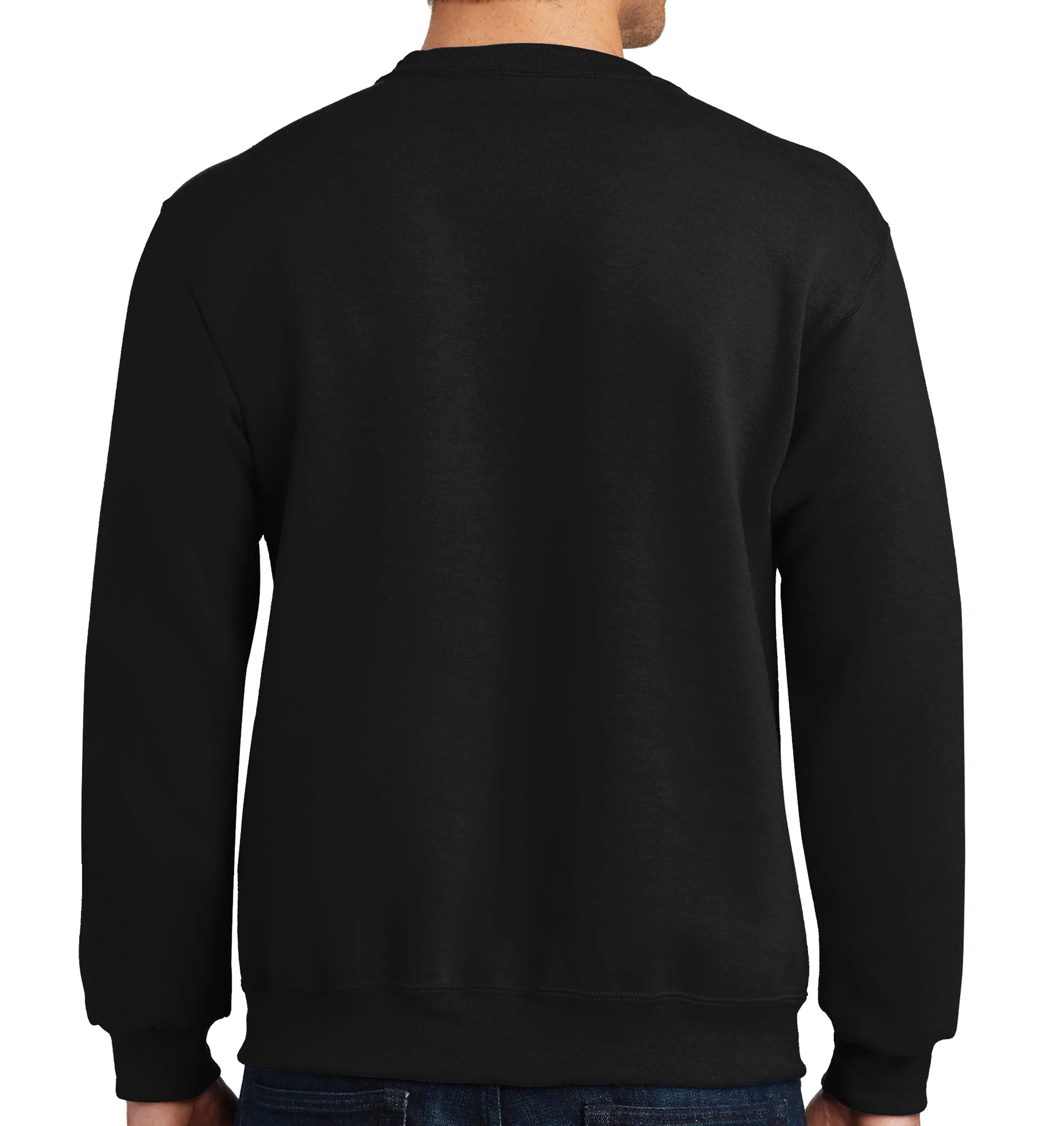 50-50 Blend Crewneck Unisex Sweatshirt. Plain Back