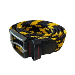 A Fish Named Fred - Braided Stretch Belt - Navy & Yellow