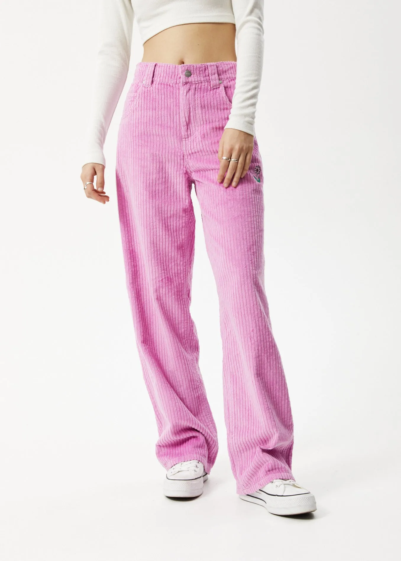 AFENDS Womens Day Dream - Corduroy Slouch Pants - Candy