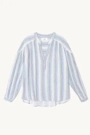 ALINA Long Sleeve Gauze Shirt in Shoreline