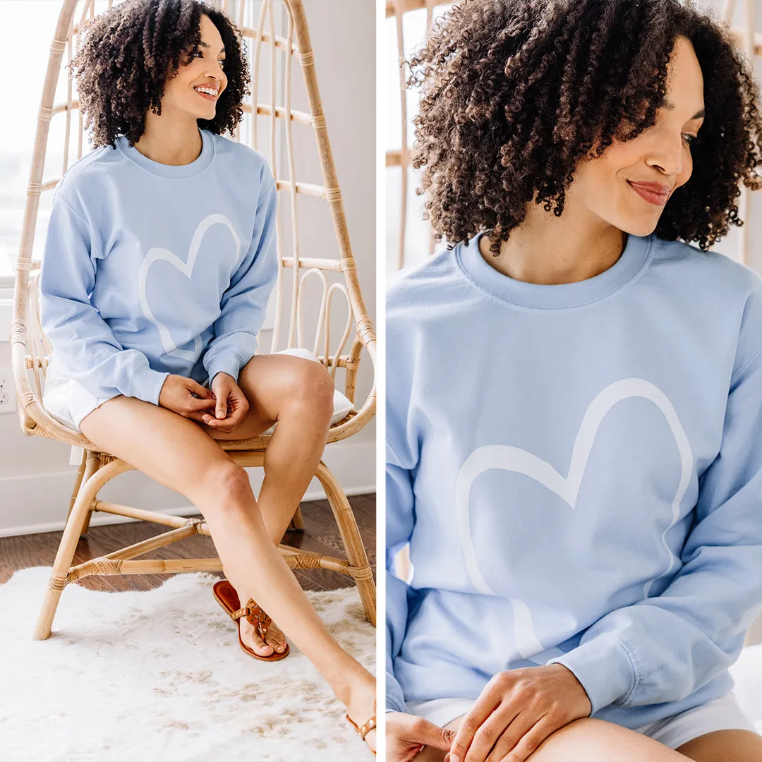 All The Love To Give Light Blue Graphic Sweatshirt