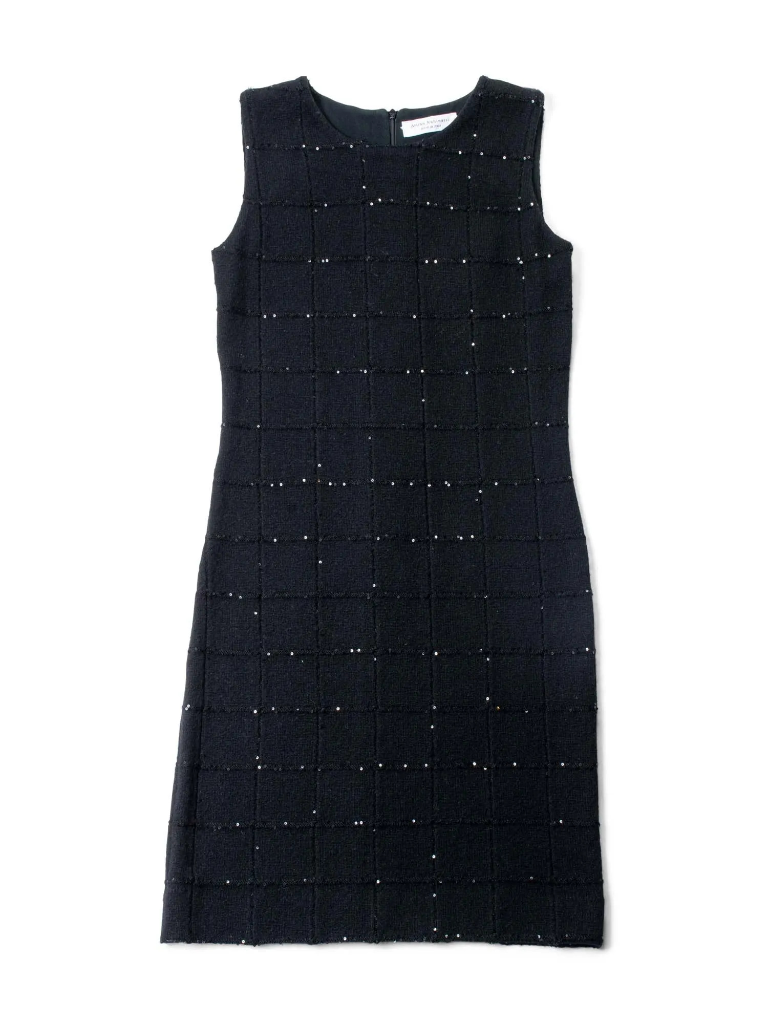 Amina Rubinacci Cashmere Sequined Knit Mini Dress Black