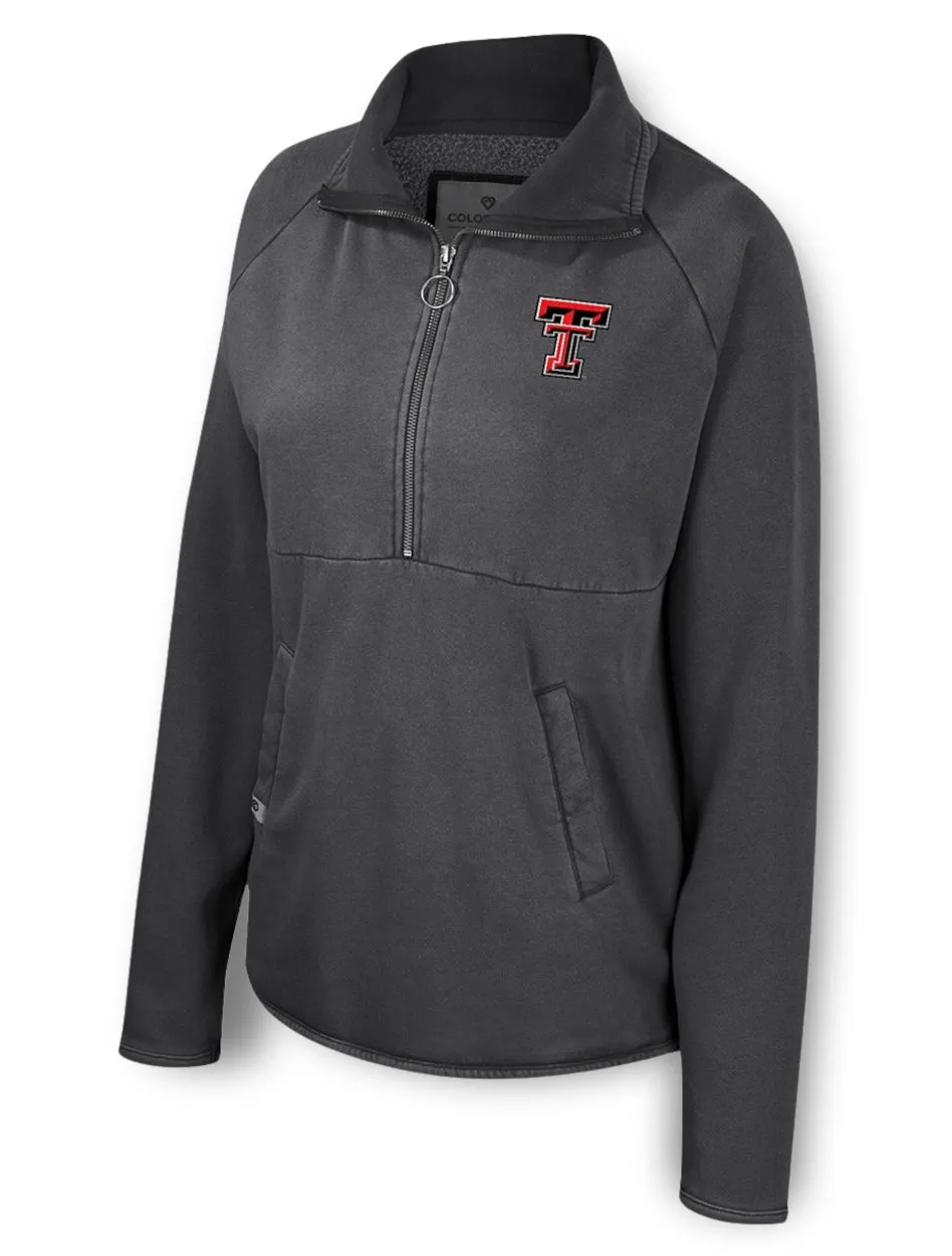 *Arena Texas Tech "Audrey" WOMEN'S 1/4 Zip Washed Fleece Pullover