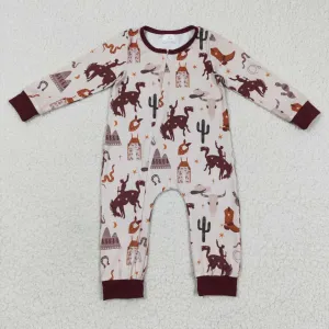 baby wild west zipper onesie LR0344