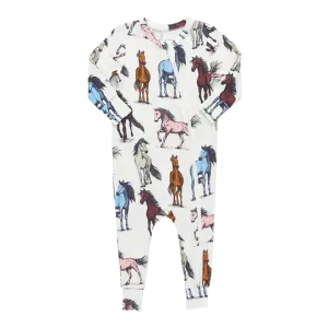 Bamboo Zip Romper - Horses