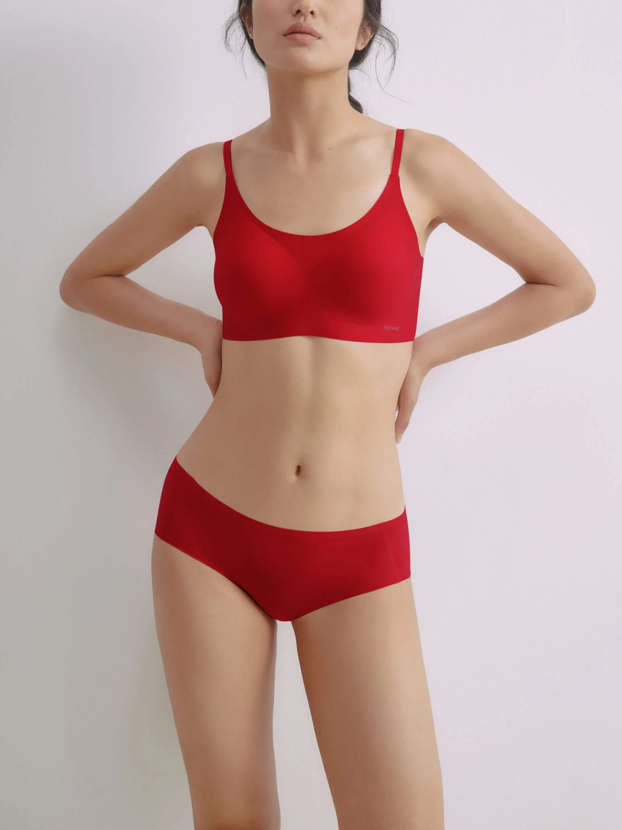 Barely Zero Spaghetti Strap Bra Red Gift Set