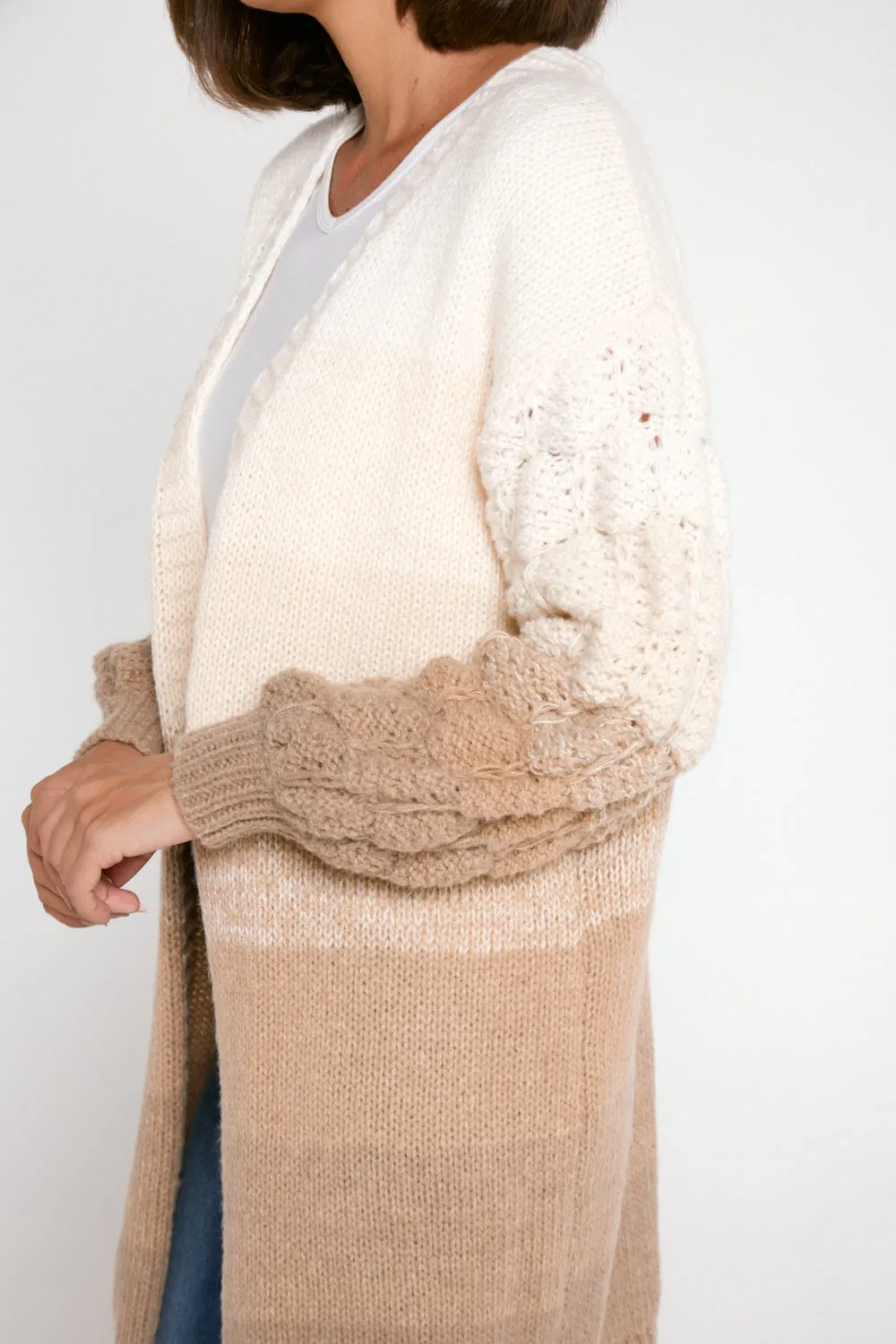 Benita Knit Cardi - Latte Ombre