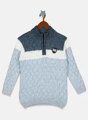 Boys Blue Self Design Pullover