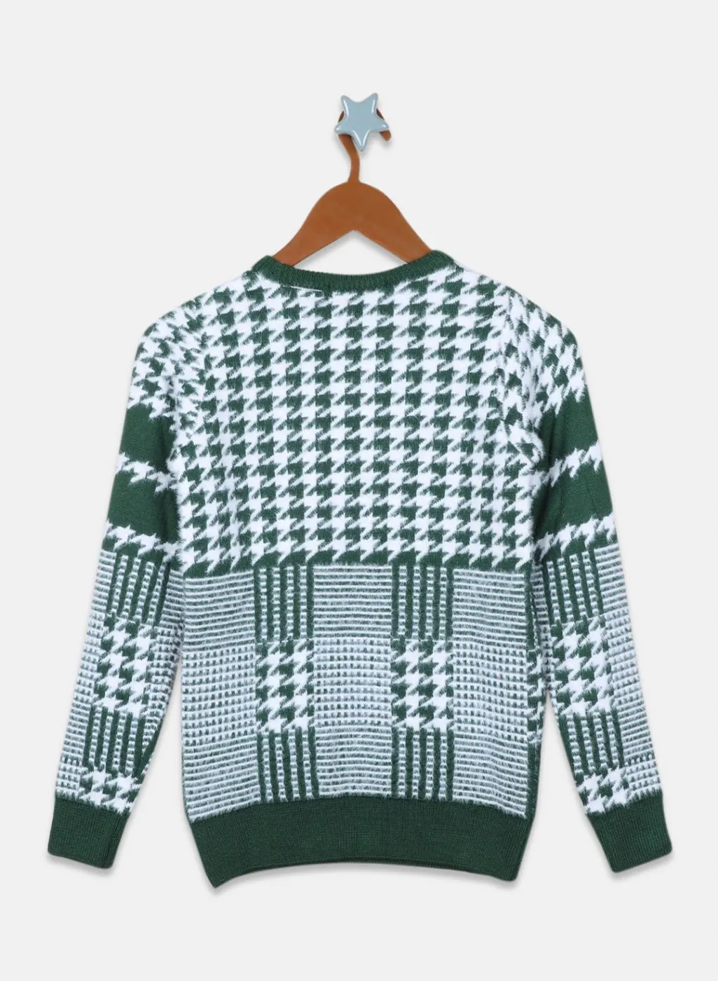 Boys Green Jaquard Pullover