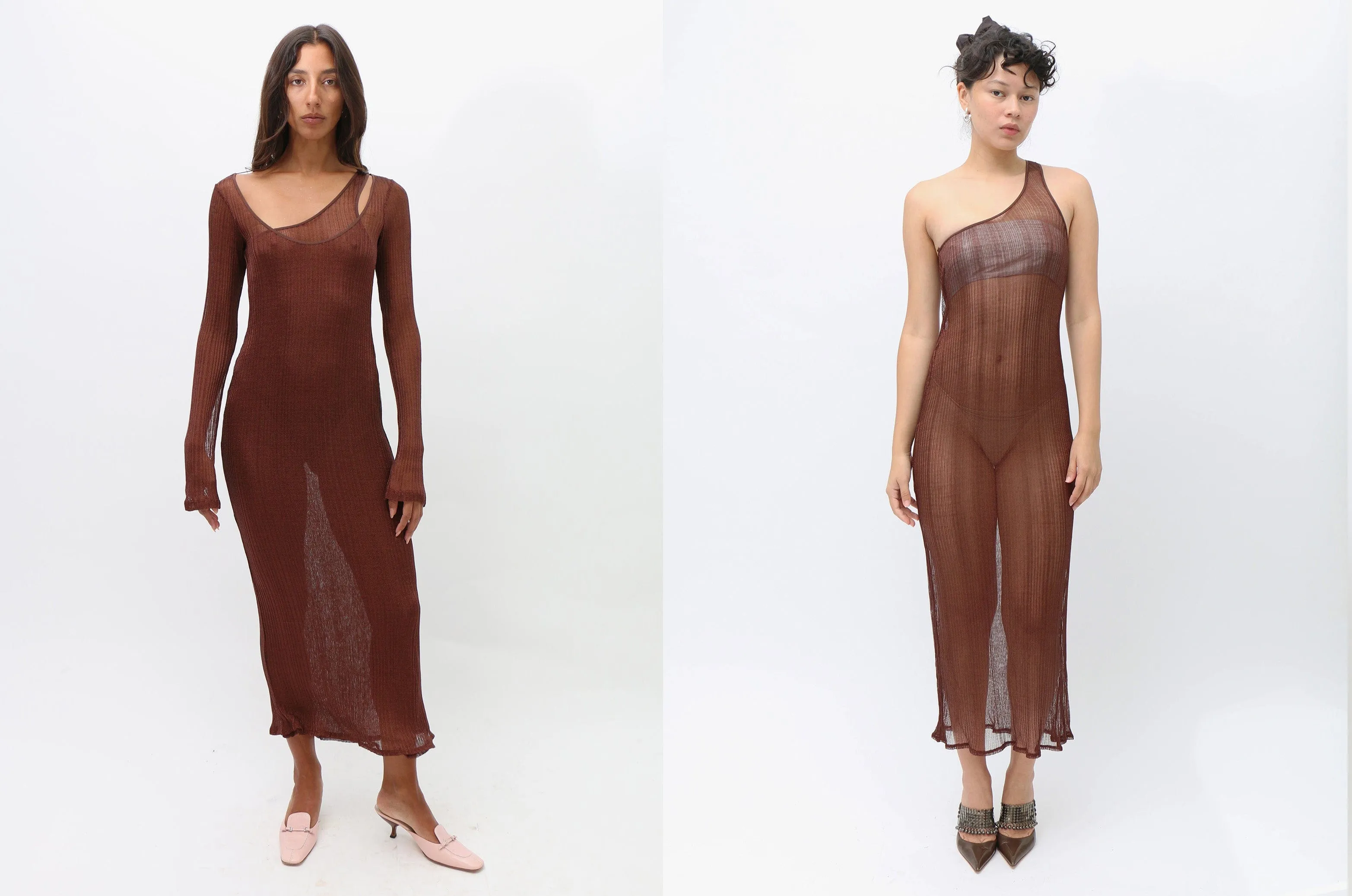 Bronze Double Layer Maxi Dress