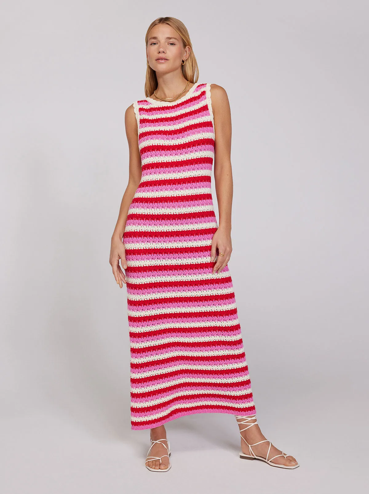 Bunty Pink Stripe Knit Dress