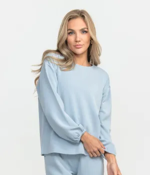 Buttery Soft Bella Lounge Top - Blue Fog