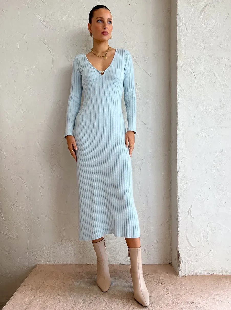 By Nicola Astrology Midi Knit Dress in Ice