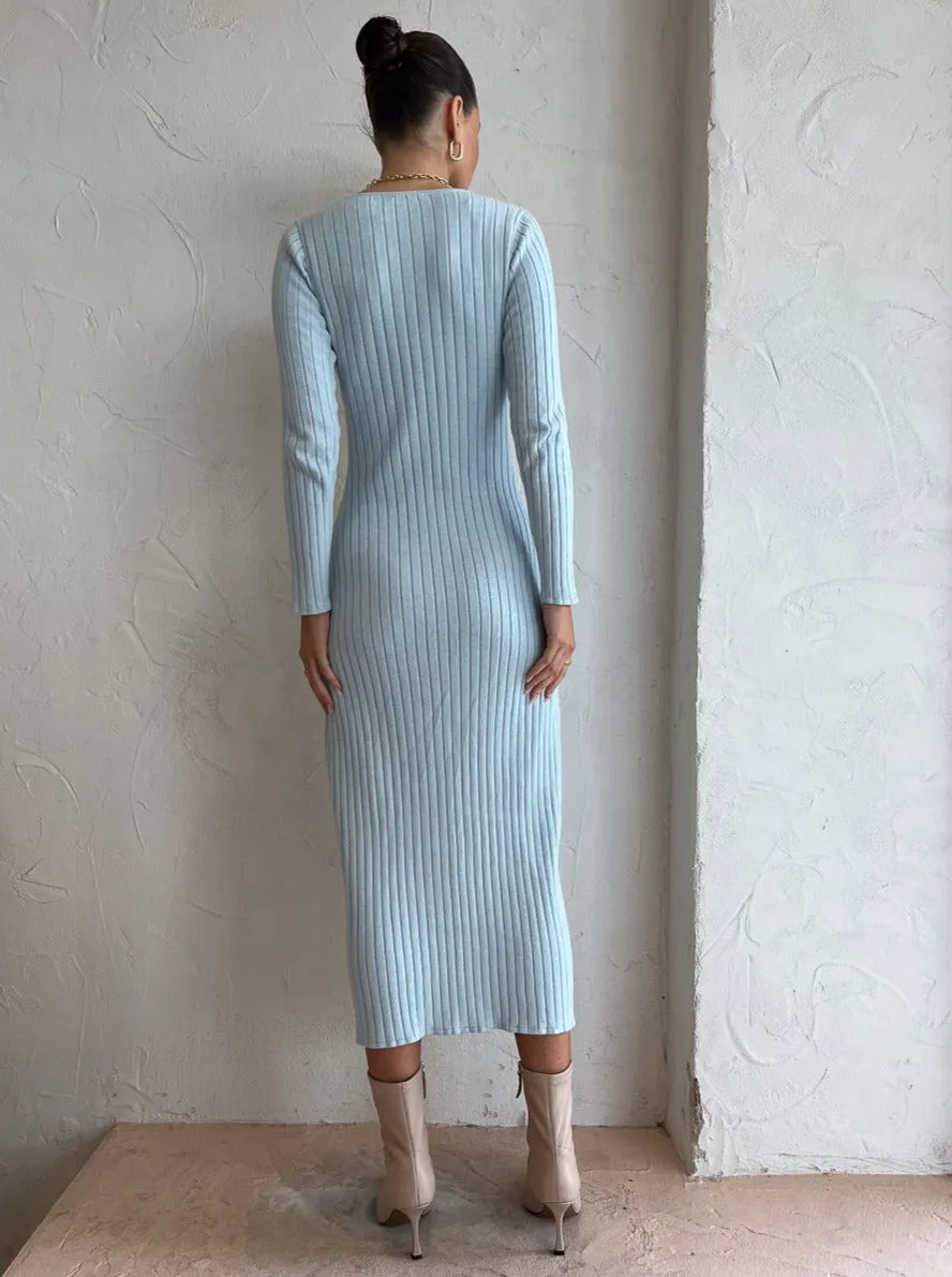 By Nicola Astrology Midi Knit Dress in Ice