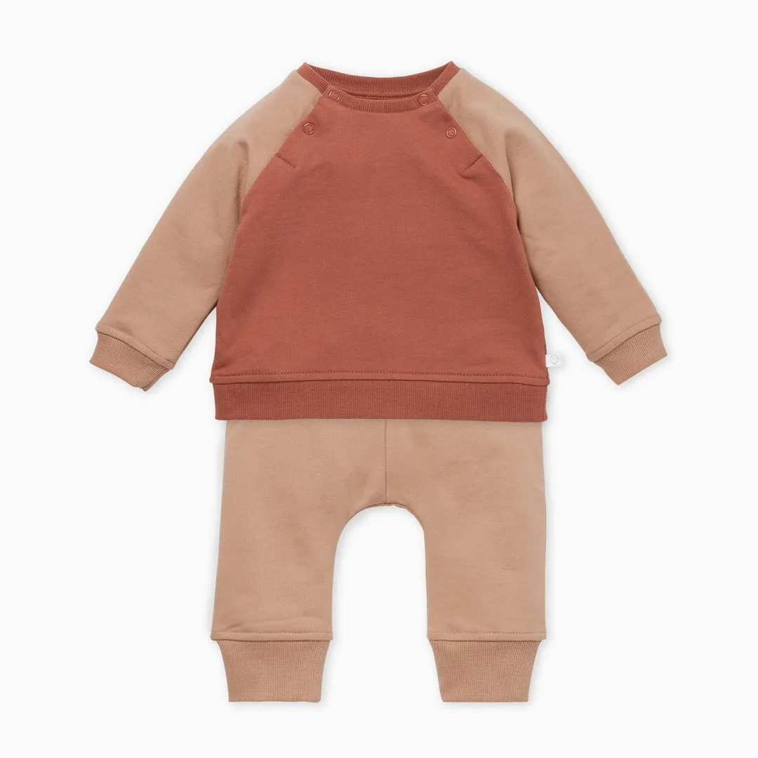 Caramel Raglan Sleeve Sweatshirt & Jogger Set