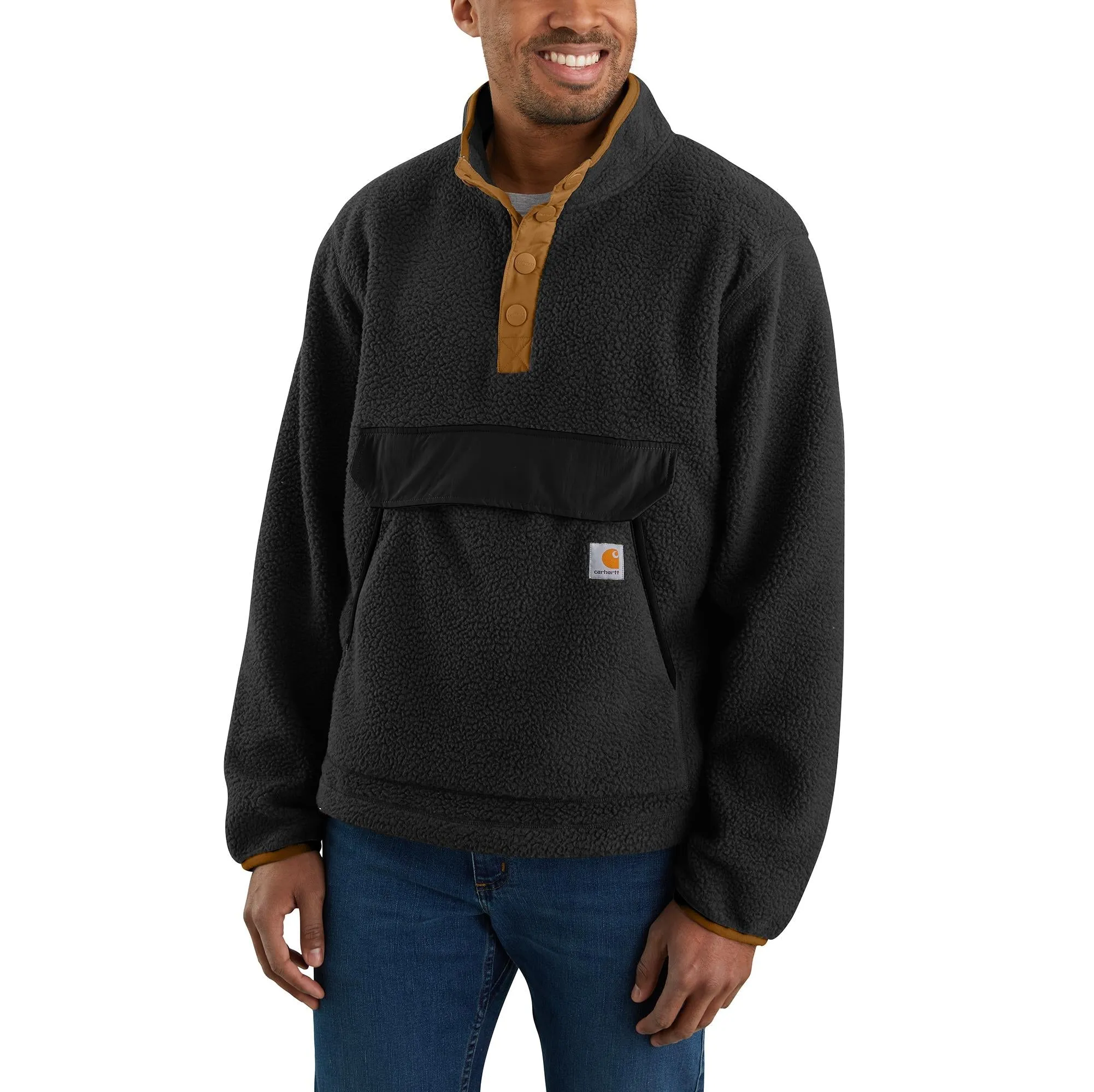 Carhartt Men's Relaxed Fit Snap Front Fleece Pullover