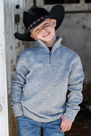 Cinch Boy’s Heather Grey 1/4 Zip Sweater Pullover MWK7980001