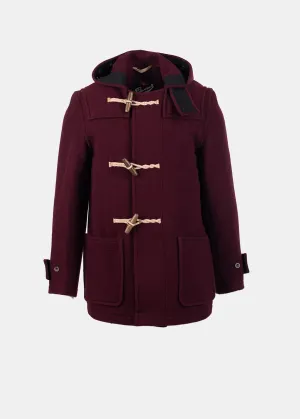 Classic Mid Length Duffle Coat Burgundy