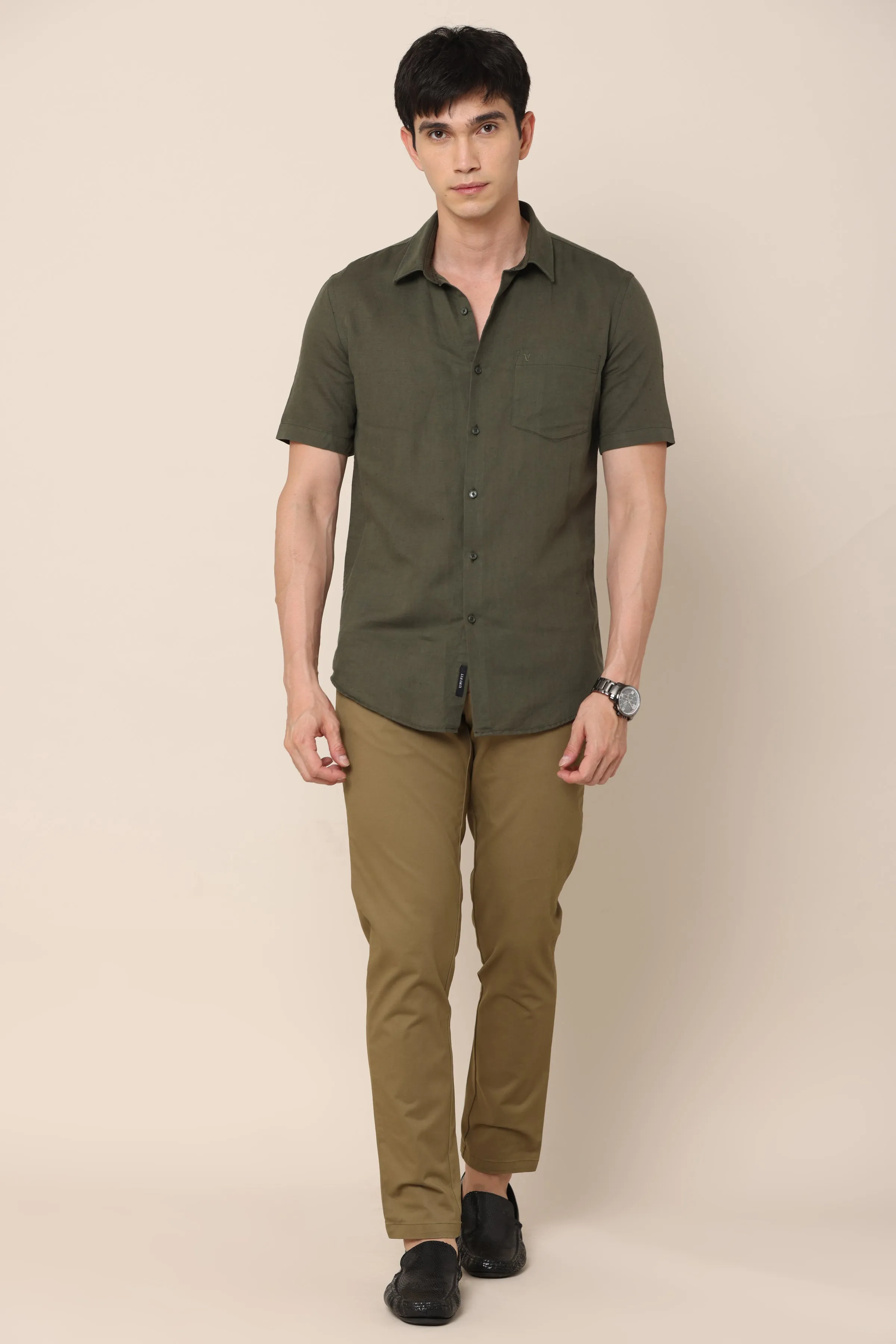 Classic Olive Green Cotton Chinos