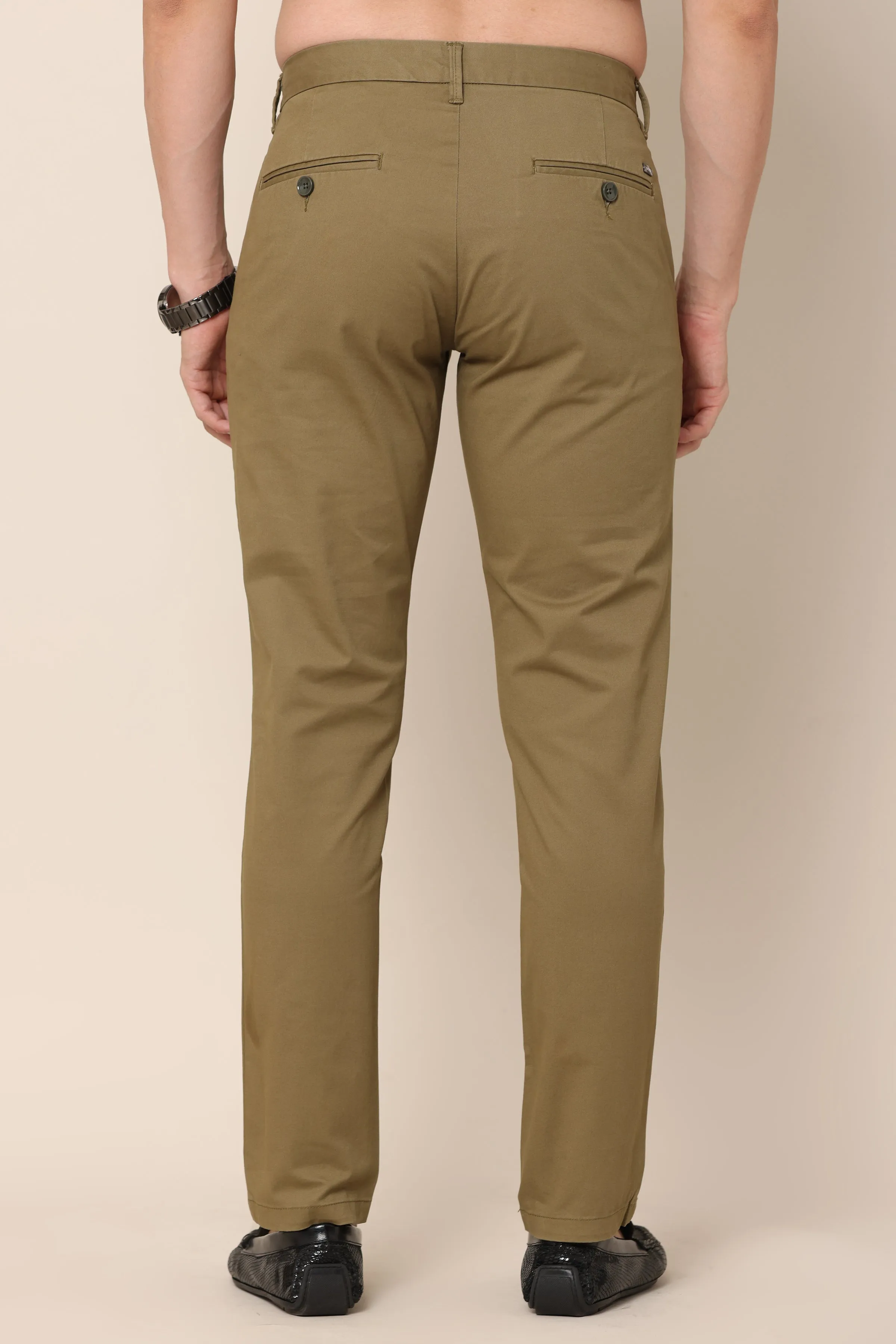 Classic Olive Green Cotton Chinos