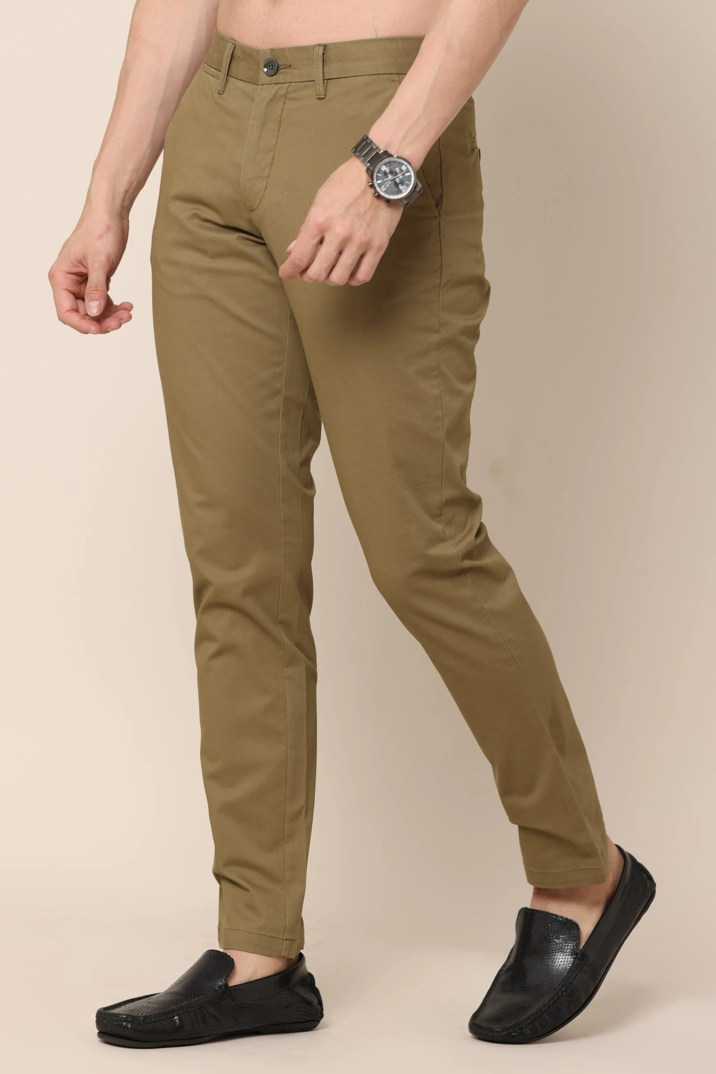 Classic Olive Green Cotton Chinos