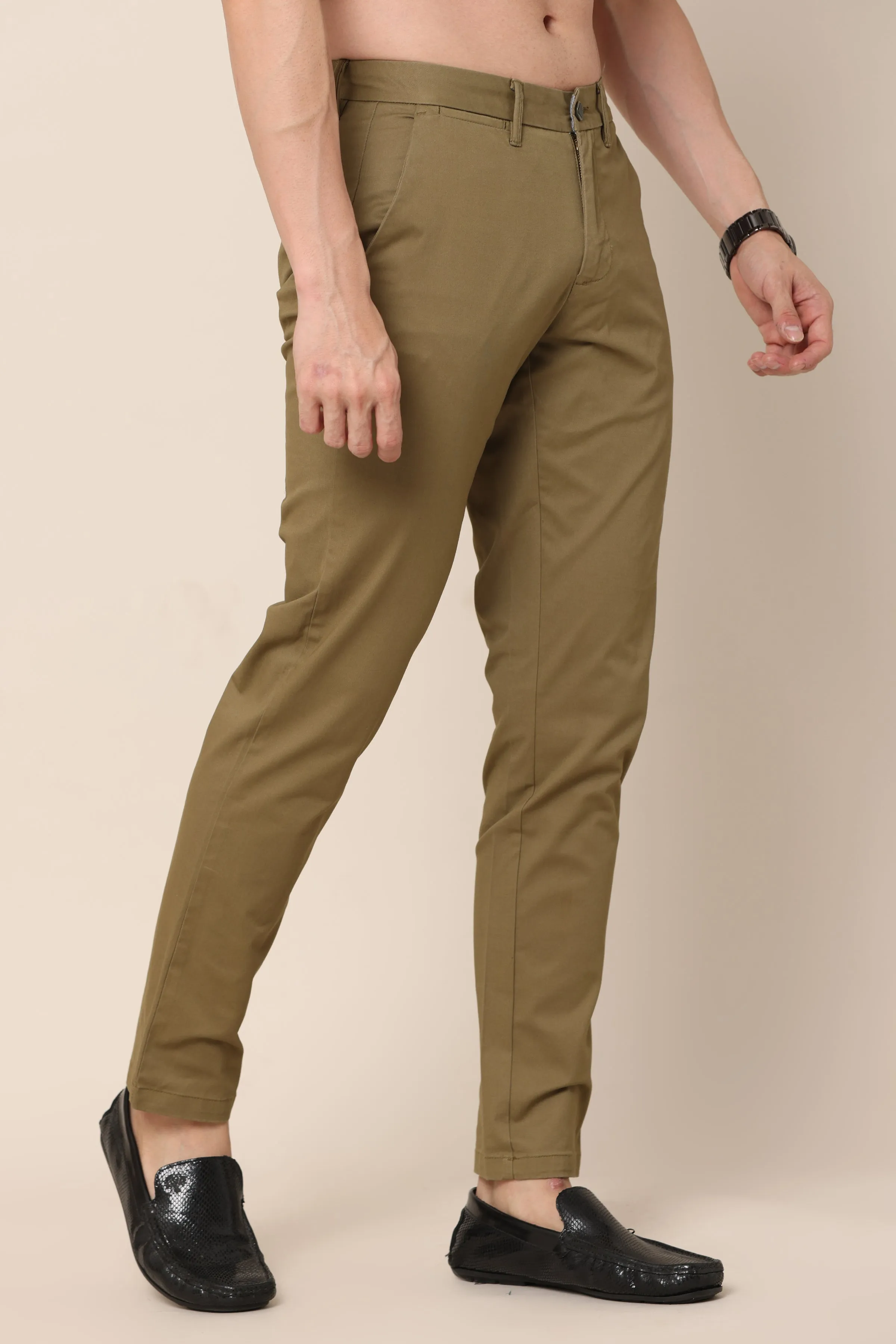 Classic Olive Green Cotton Chinos