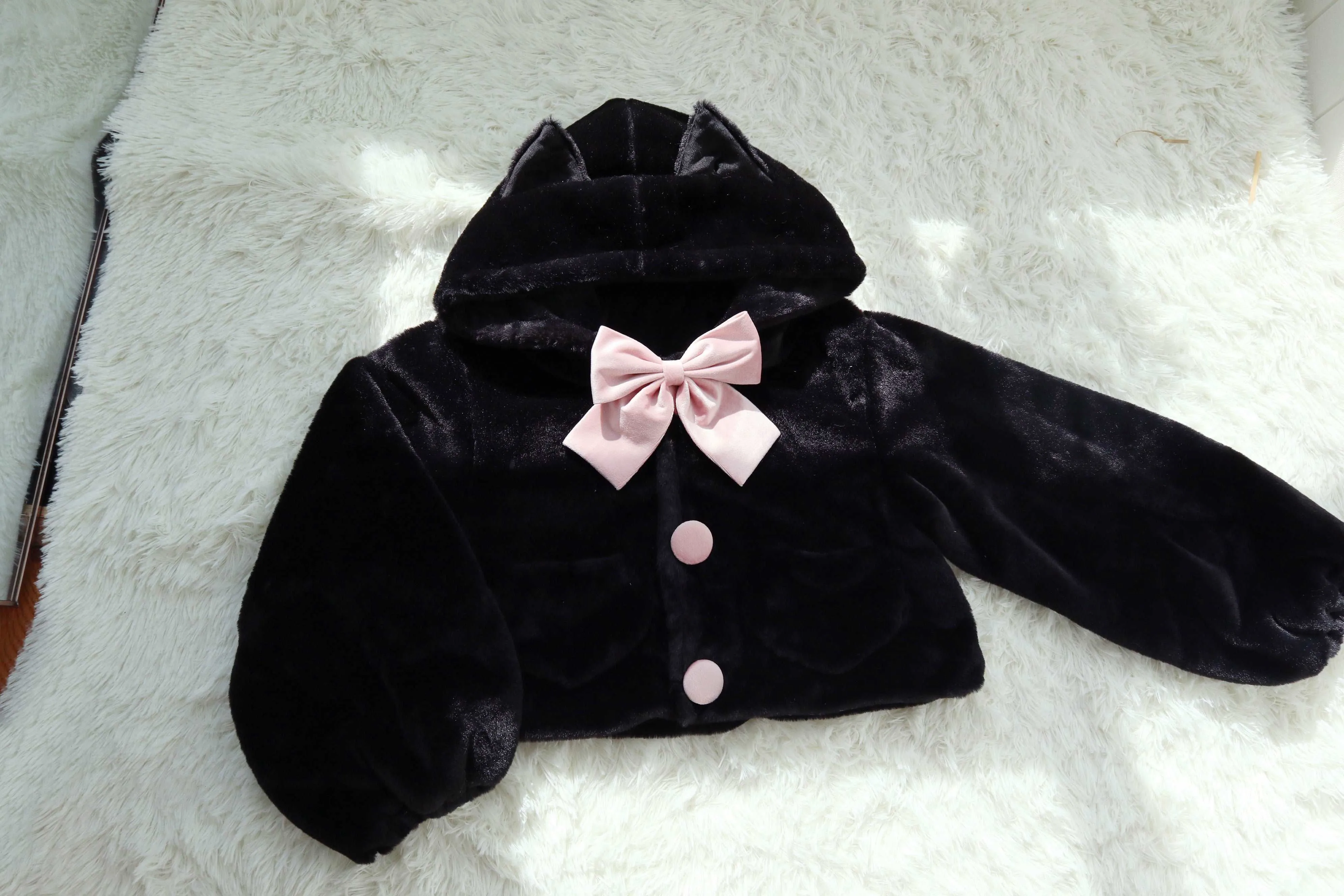 Colorful White Black Calico Gray Cat Plush Rabbit Fur Winter Coat Jacket