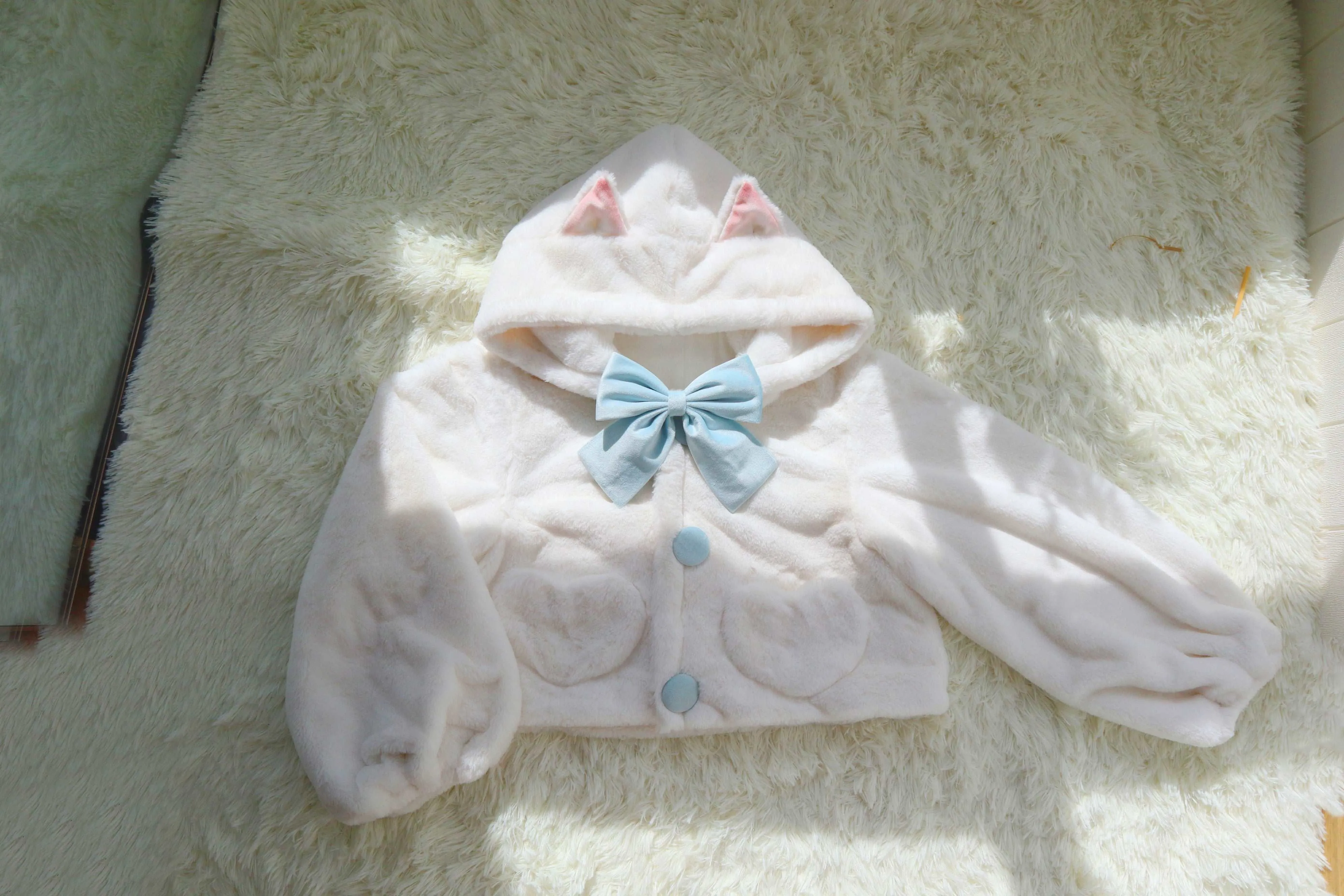 Colorful White Black Calico Gray Cat Plush Rabbit Fur Winter Coat Jacket