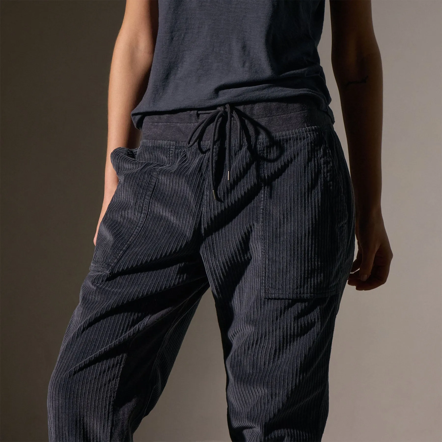 Corduroy Mixed Media Pant - Blue Noir Pigment