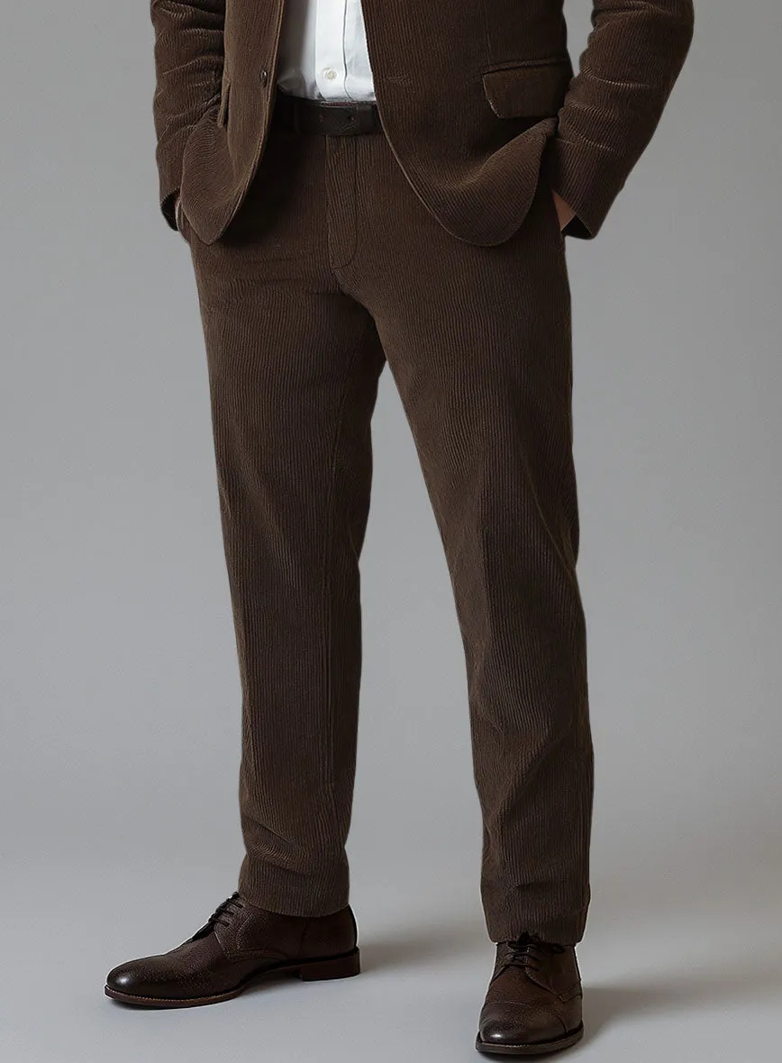 Dark Brown Stretch Pin Corduroy Pants