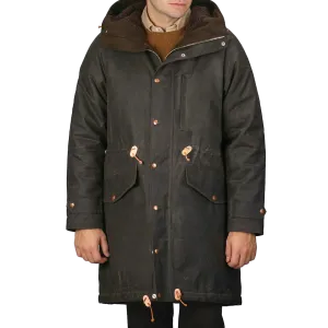 Dark Green Waxed Cotton Mountain Parka