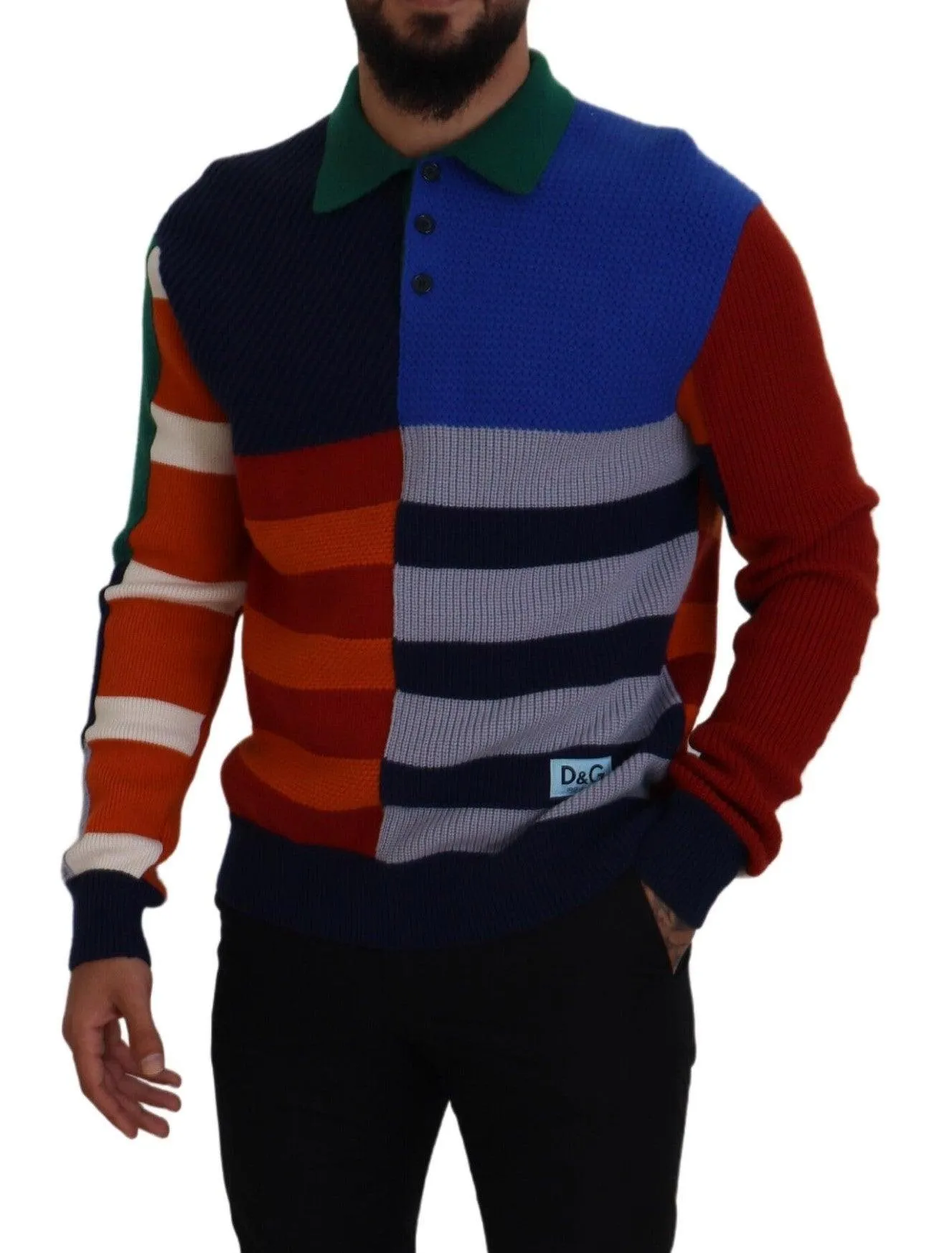 Dolce & Gabbana Multicolor Stripes Wool Pullover Sweater