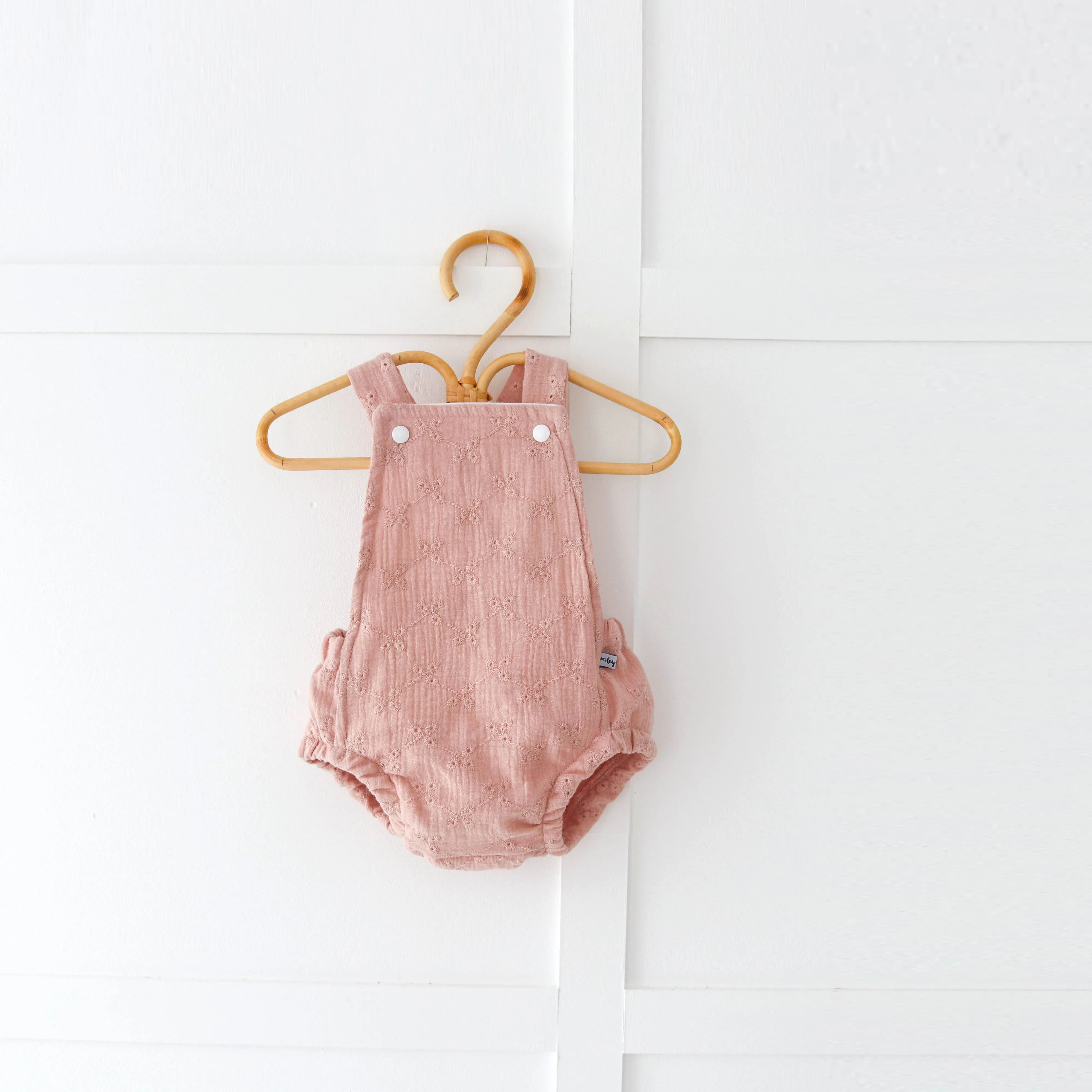 EMBROIDERED muslin romper