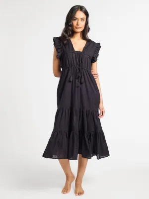 Esme Dress in Black Swiss Dot