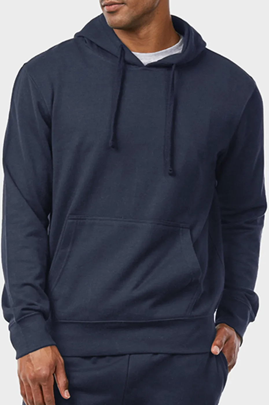 ET TU MEN'S LIGHTWEIGHT FLEECE PULLOVER HOODIE (HD1020E_NAVY)