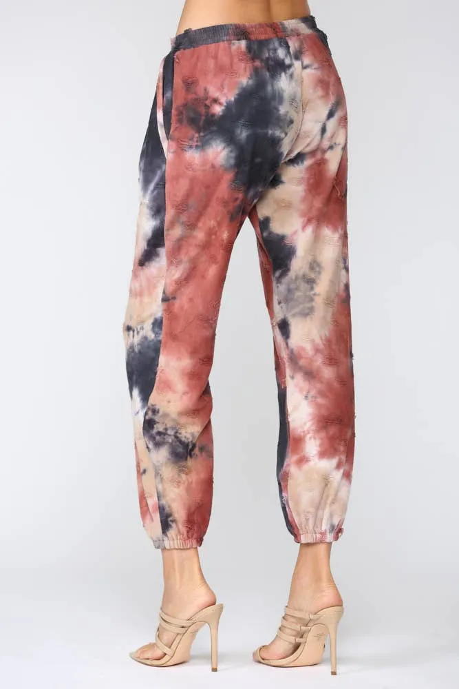 Fate Distressed Tie Dye Jogger Pants