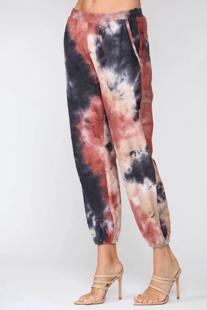 Fate Distressed Tie Dye Jogger Pants