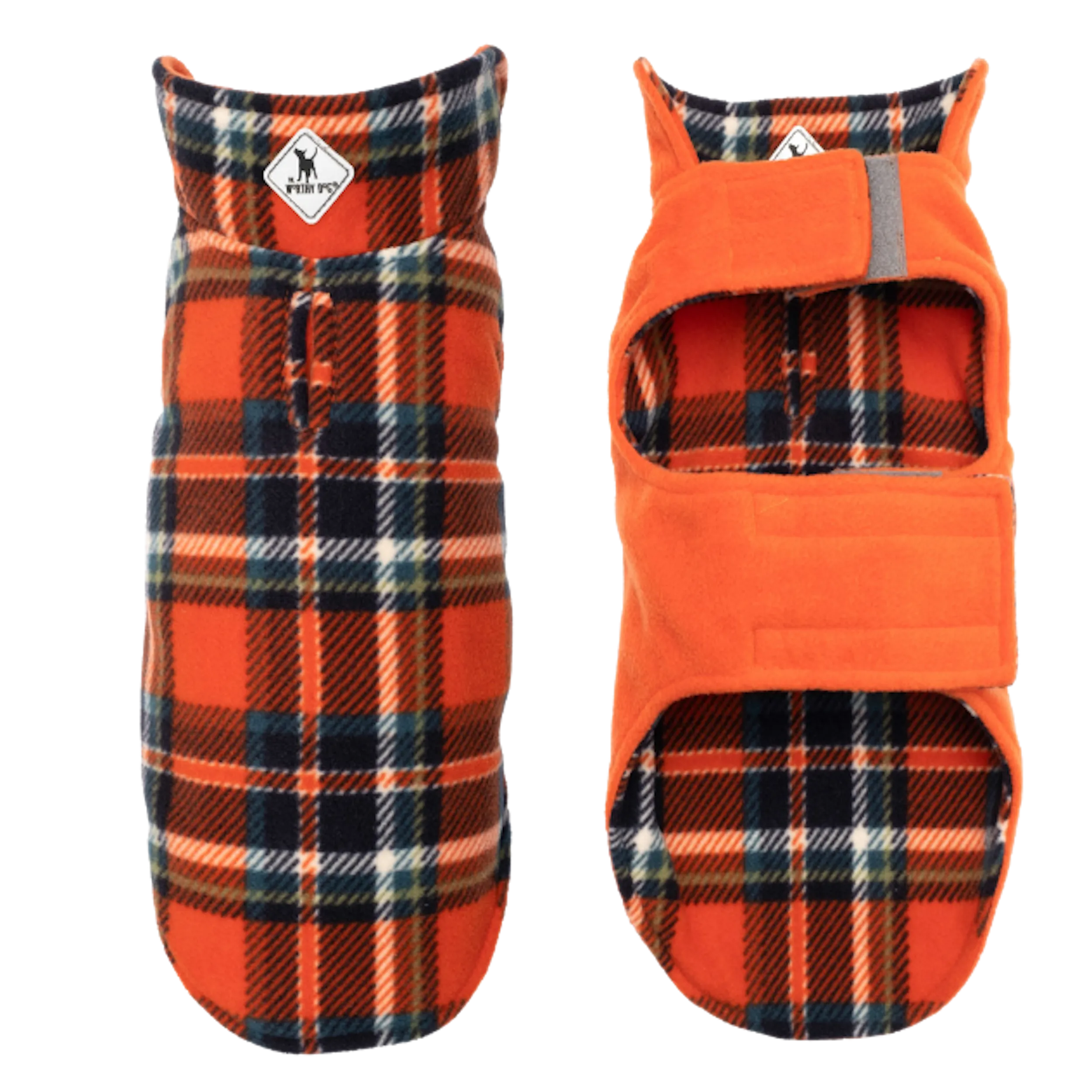 Fleece | Fargo Orange and Navy Plaid