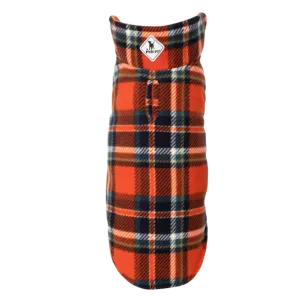 Fleece | Fargo Orange and Navy Plaid