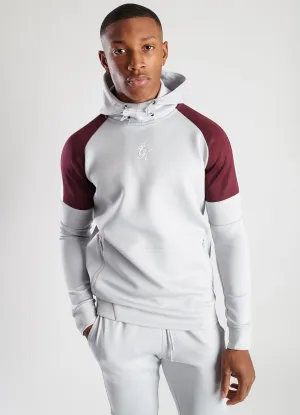 GK Core Plus Contrast Poly Hoodie - Microchip/Burgundy/White