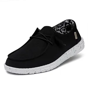 Hey Dude Women's Wendy Basic Black Odyssey Size 8 | Women's Shoes | Women's Slip On Shoes | Comfortable & Light-Weight