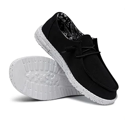 Hey Dude Women's Wendy Basic Black Odyssey Size 8 | Women's Shoes | Women's Slip On Shoes | Comfortable & Light-Weight