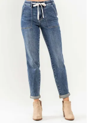 JUDY BLUE High Waist Elastic Cuff Jogger