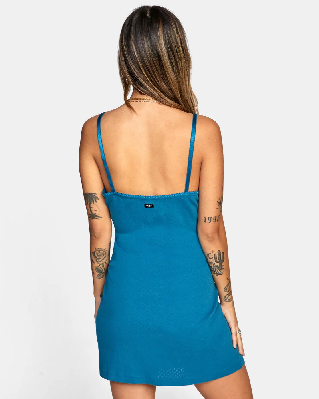 Just Friends Pointelle Midi Dress - Snorkel Blue