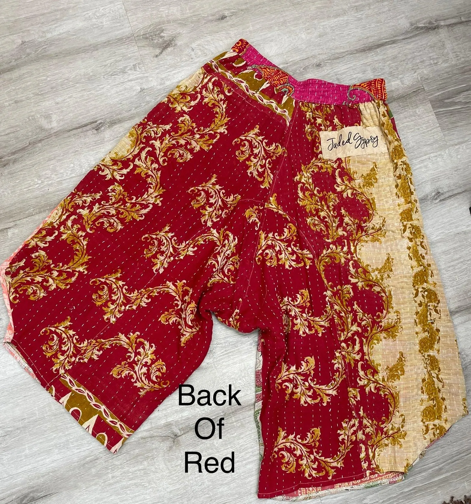 Kantha Sunrise Crop Pants "Red" by Jaded Gypsy