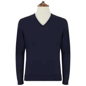 Kendrick Navy V Neck Long Sleeve Pullover