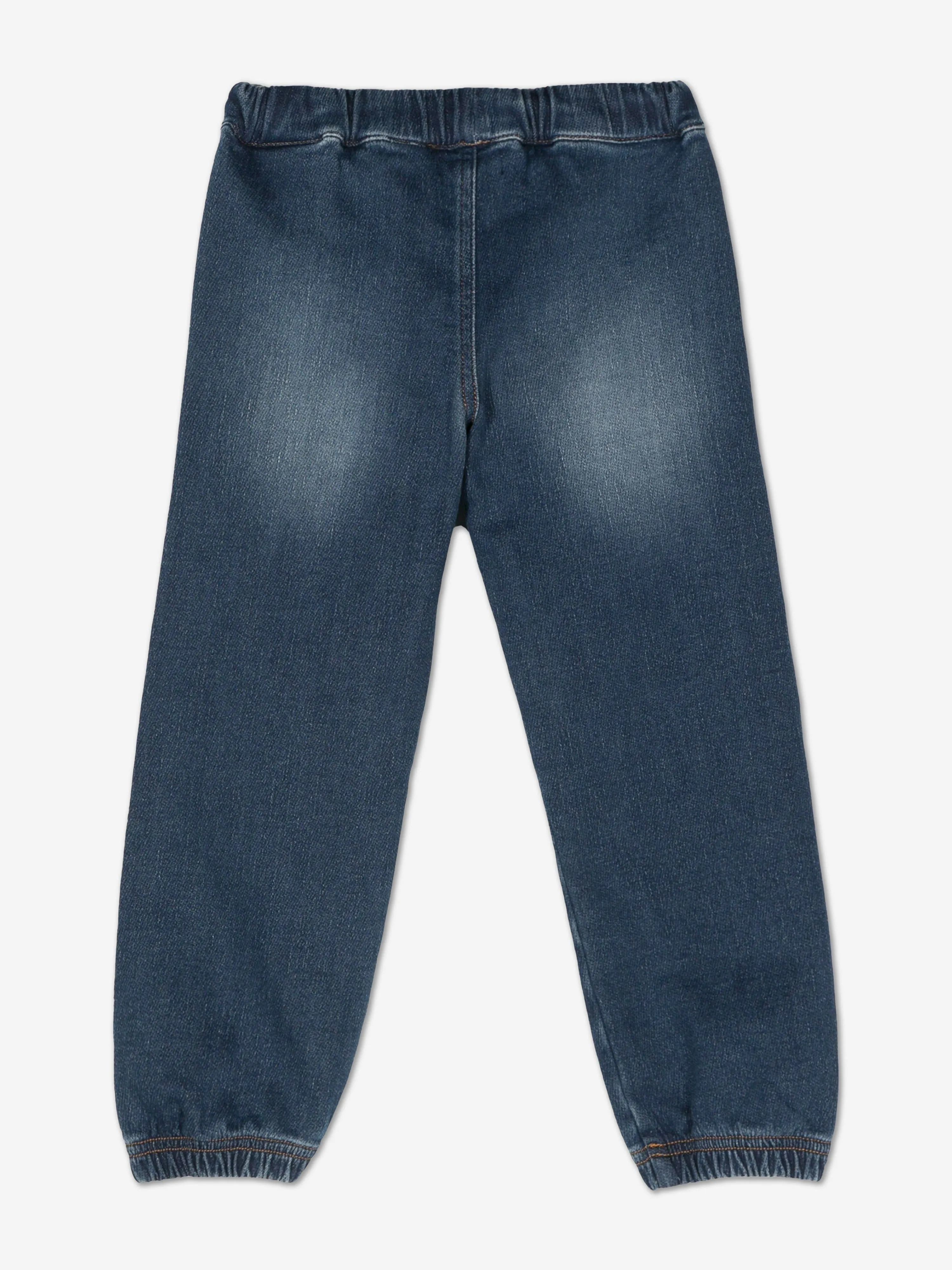 Kids Track Denim Fleece Joggers in Blue