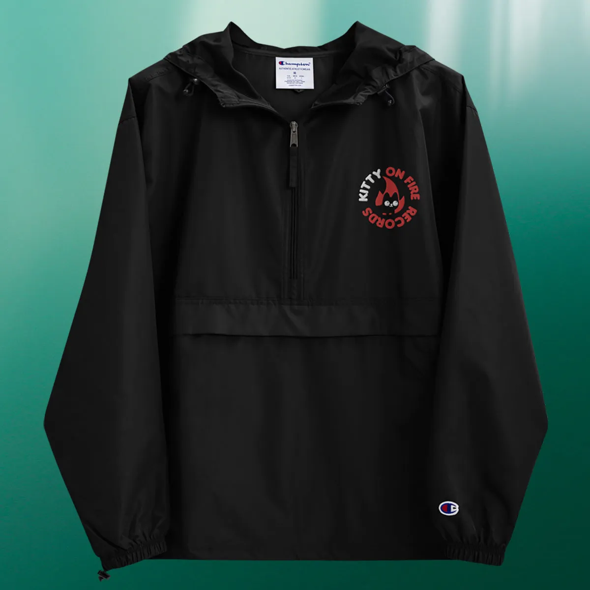 KOF Logo Black Champion Packable Windbreaker