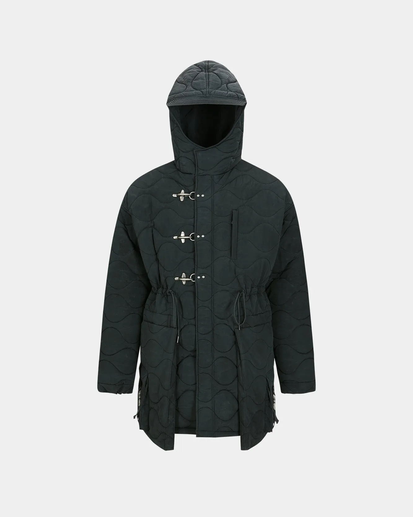 LACE-UP FISHTAIL PARKA awa638m(ASPHALT)